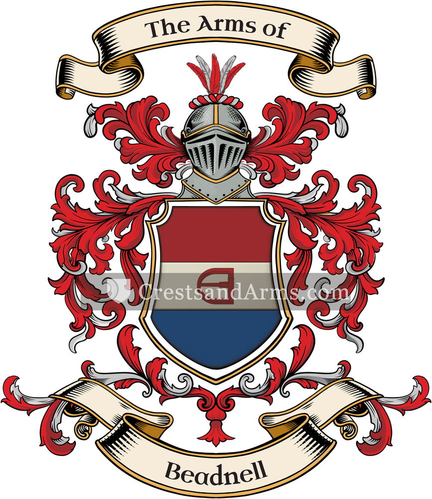 The Beadnell coat of arms, drawn from the recorded blazon