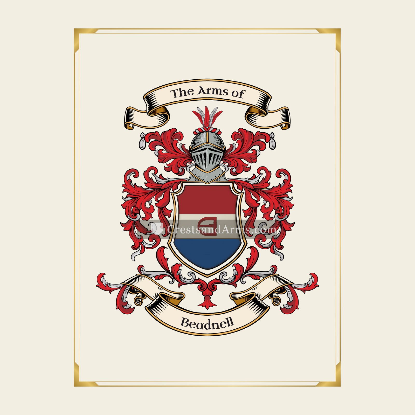 With gold border