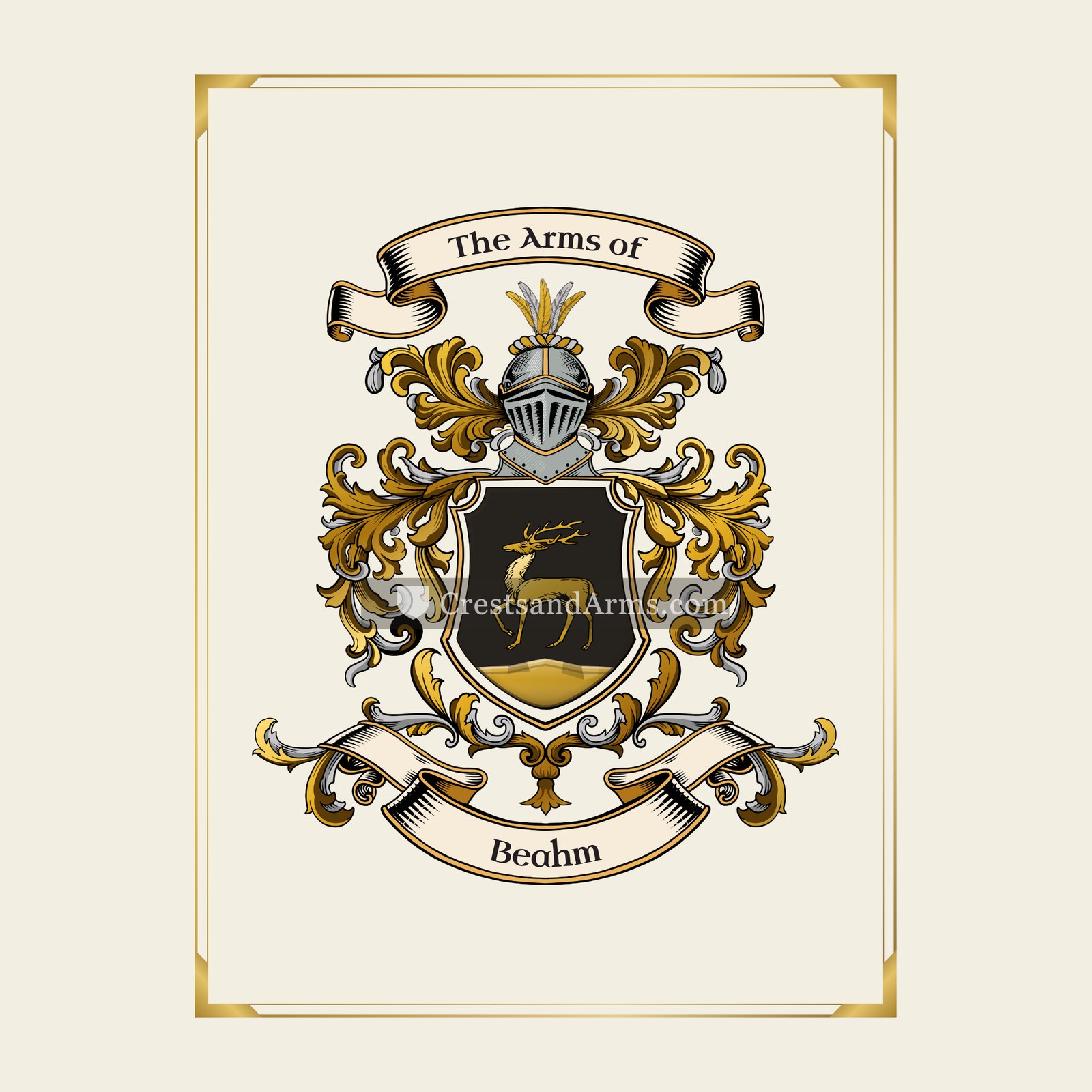 With gold border