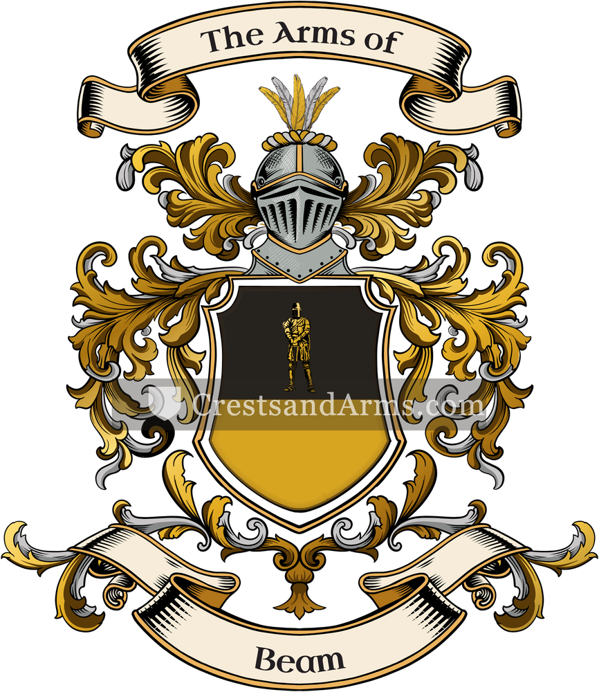 The Beam coat of arms, drawn from the recorded blazon