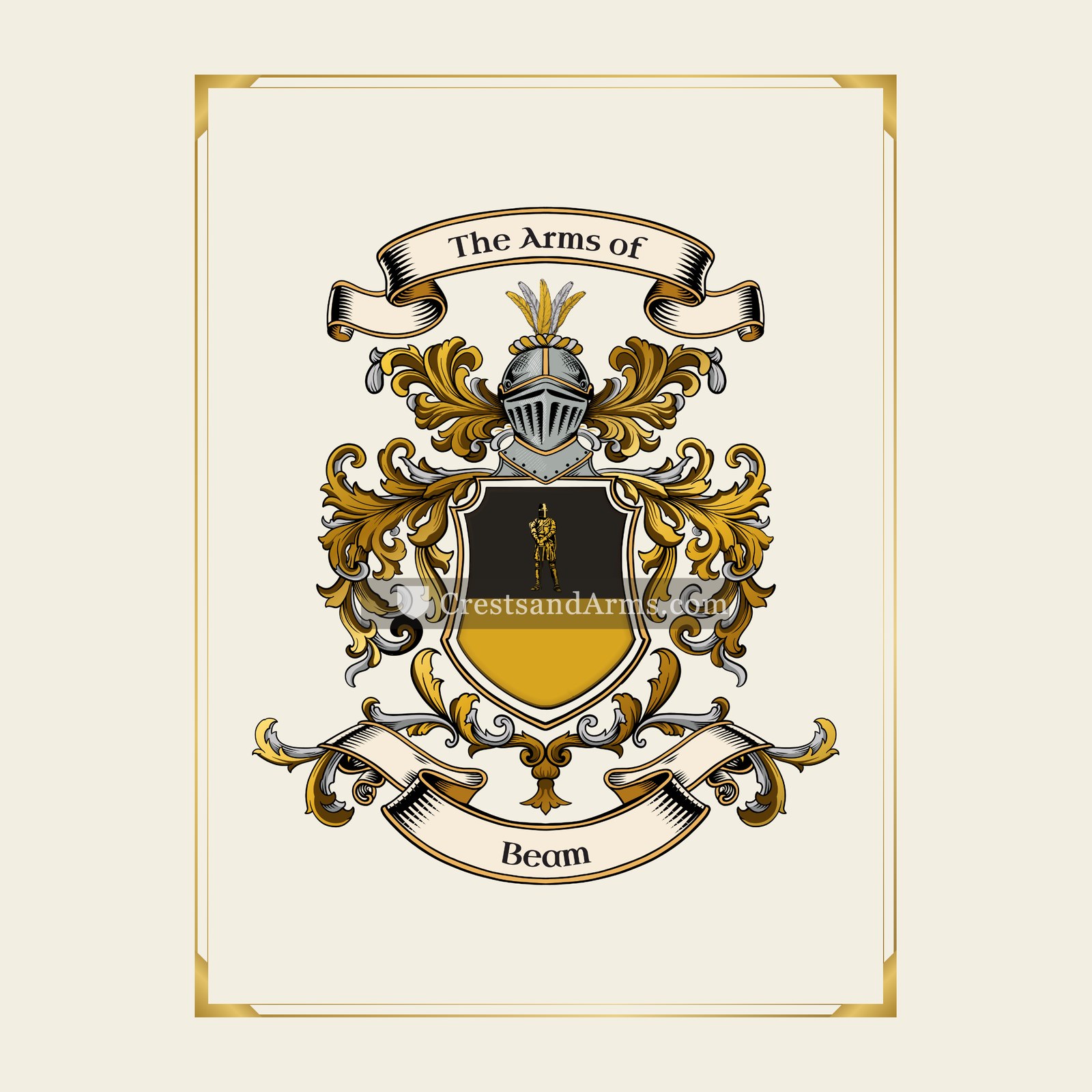 With gold border