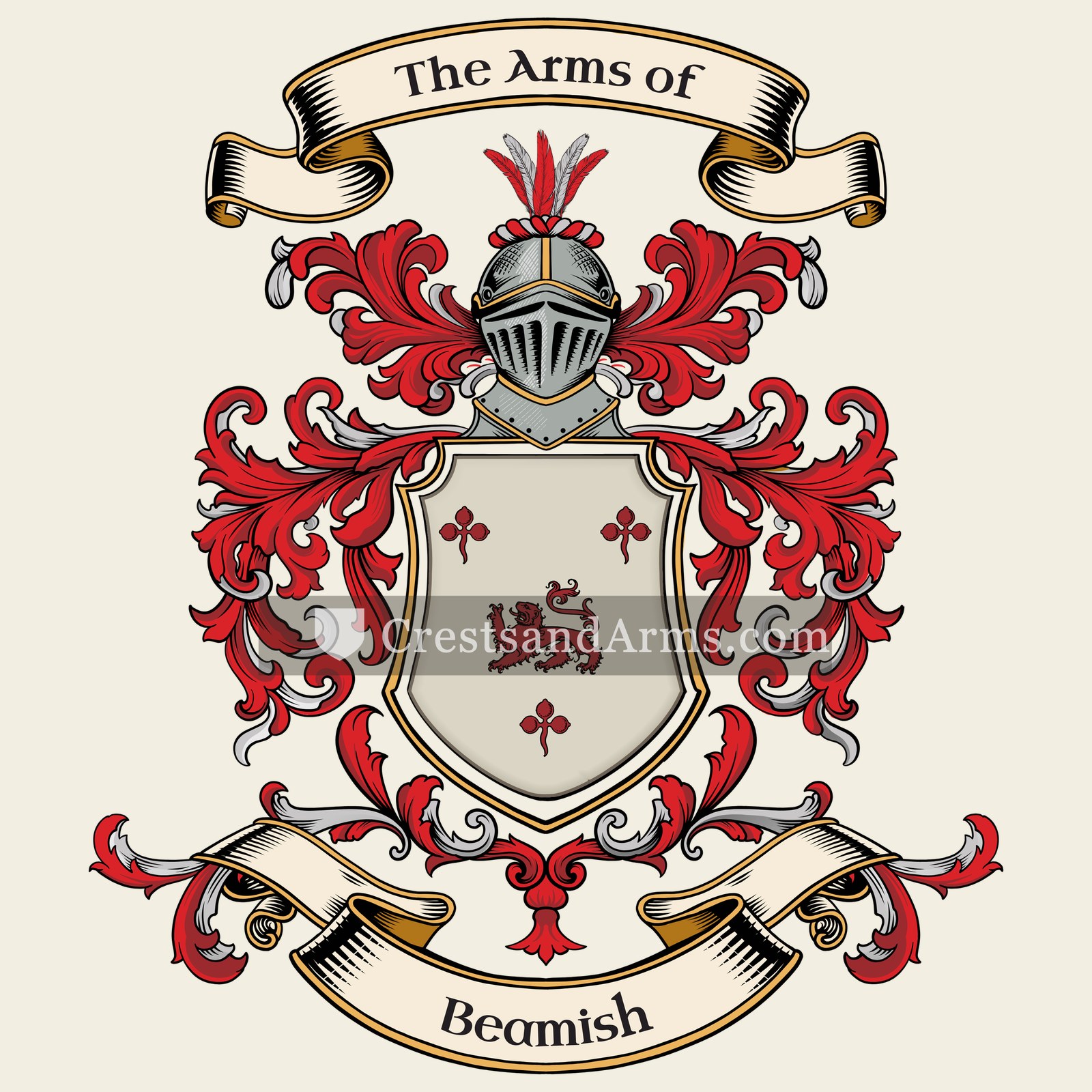 The Beamish coat of arms, drawn from the recorded blazon