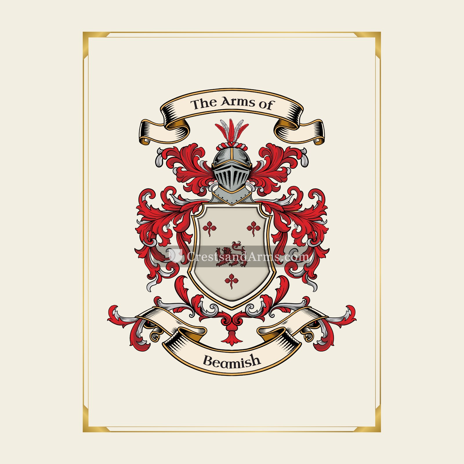 With gold border