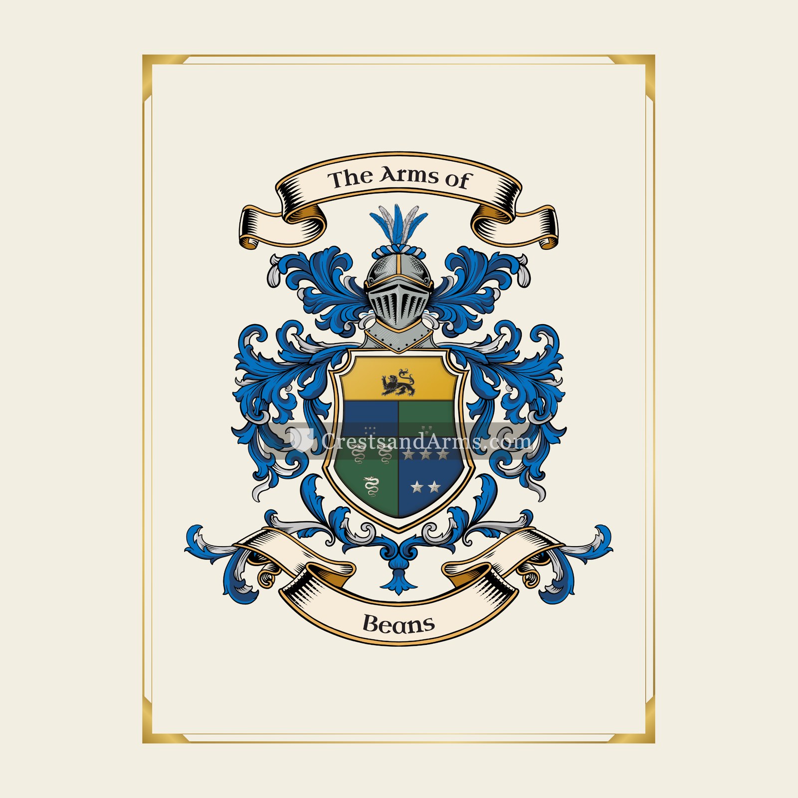 With gold border