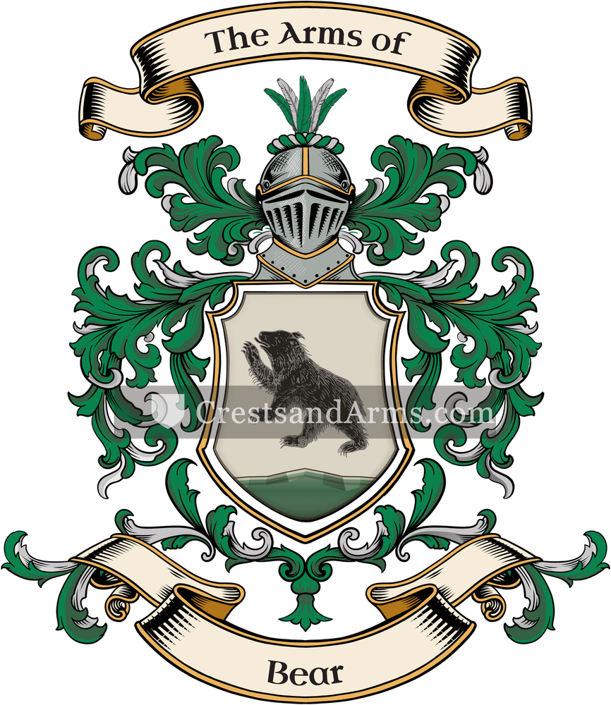 The Bear coat of arms, drawn from the recorded blazon