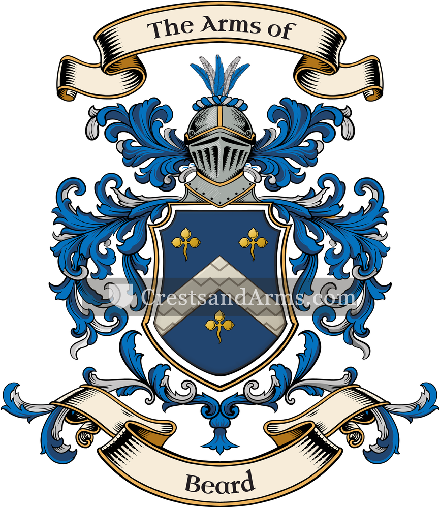 The Beard coat of arms, drawn from the recorded blazon