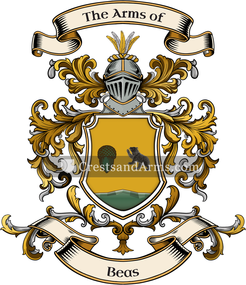 The Beas coat of arms, drawn from the recorded blazon