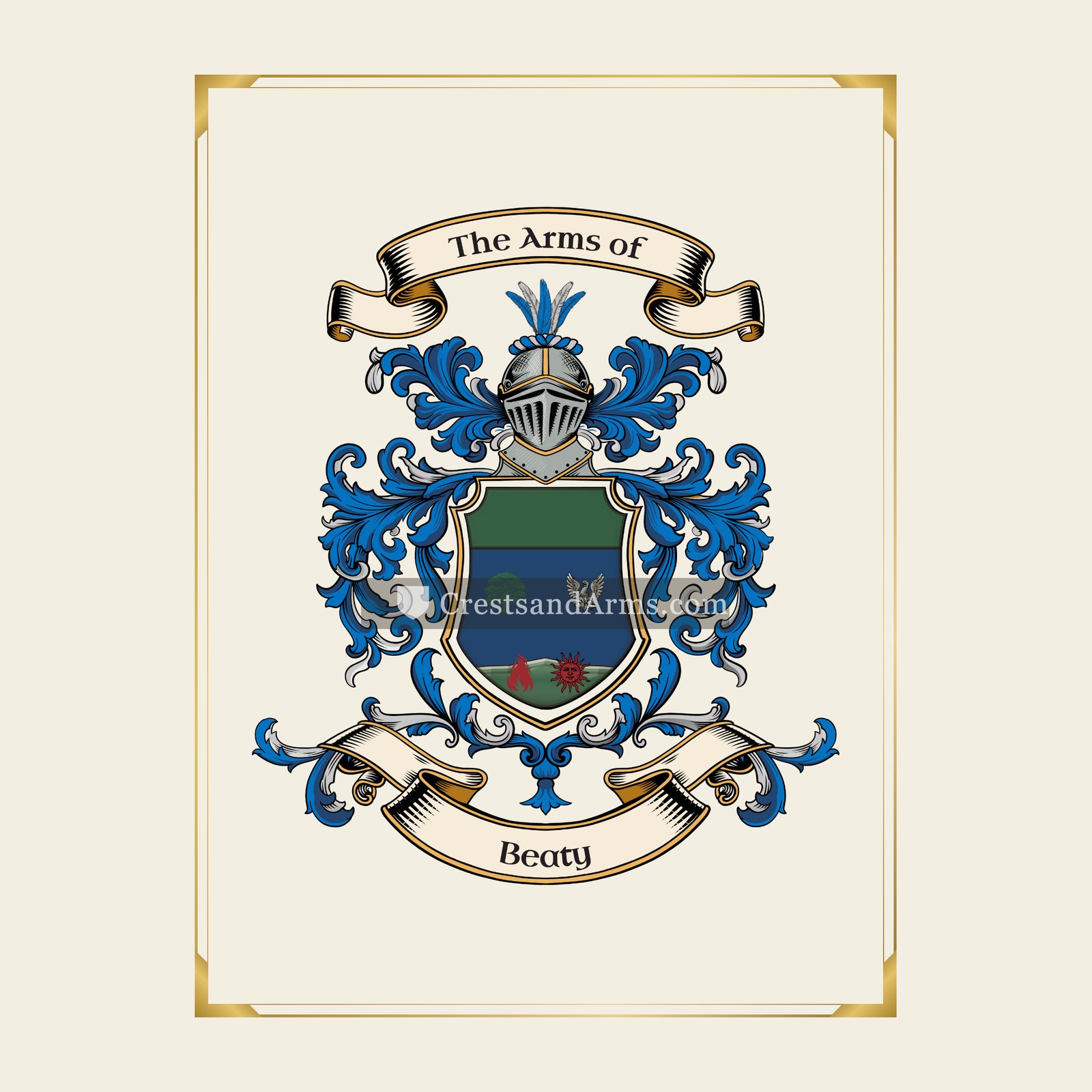 With gold border