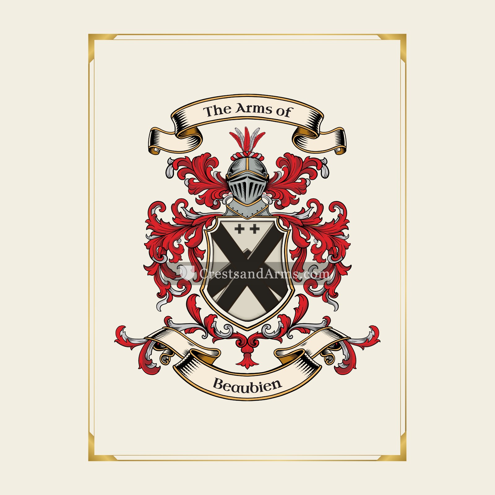 With gold border