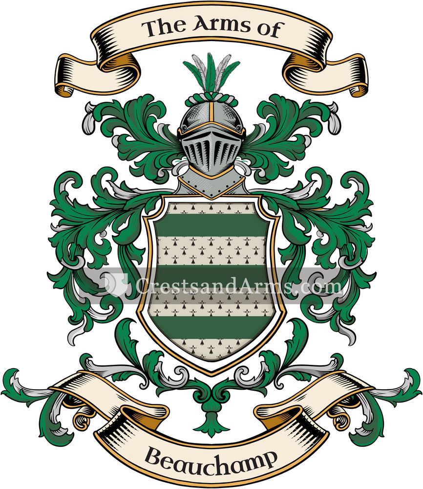 The Beauchamp coat of arms, drawn from the recorded blazon