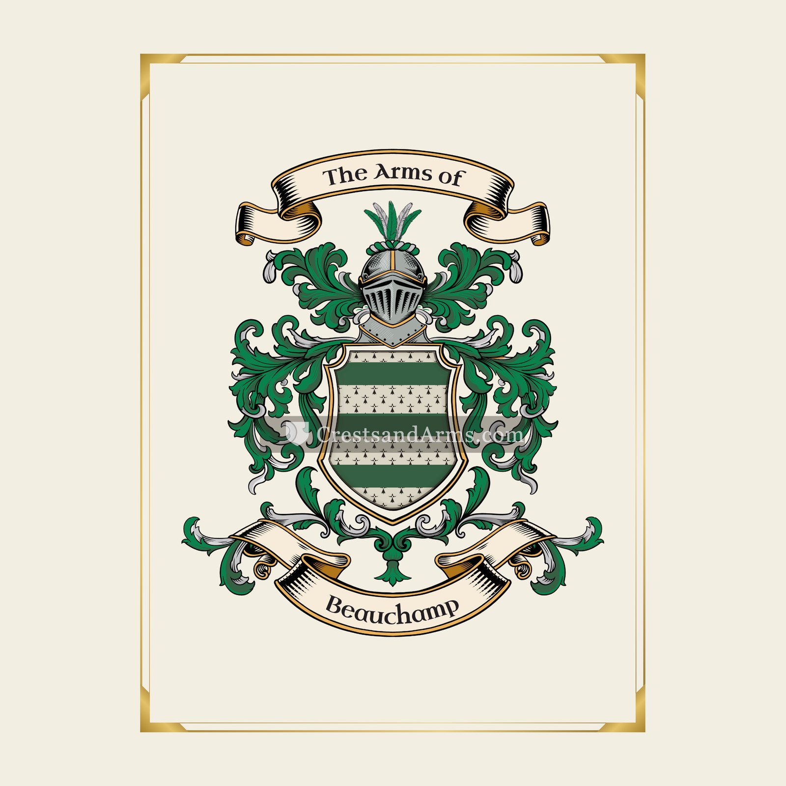 With gold border