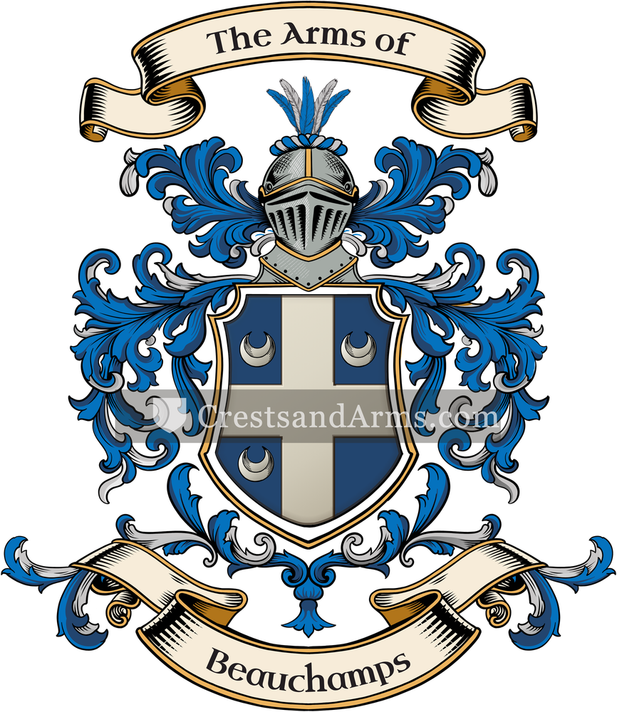 The Beauchamps coat of arms, drawn from the recorded blazon