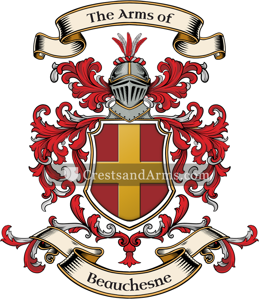 The Beauchesne coat of arms, drawn from the recorded blazon