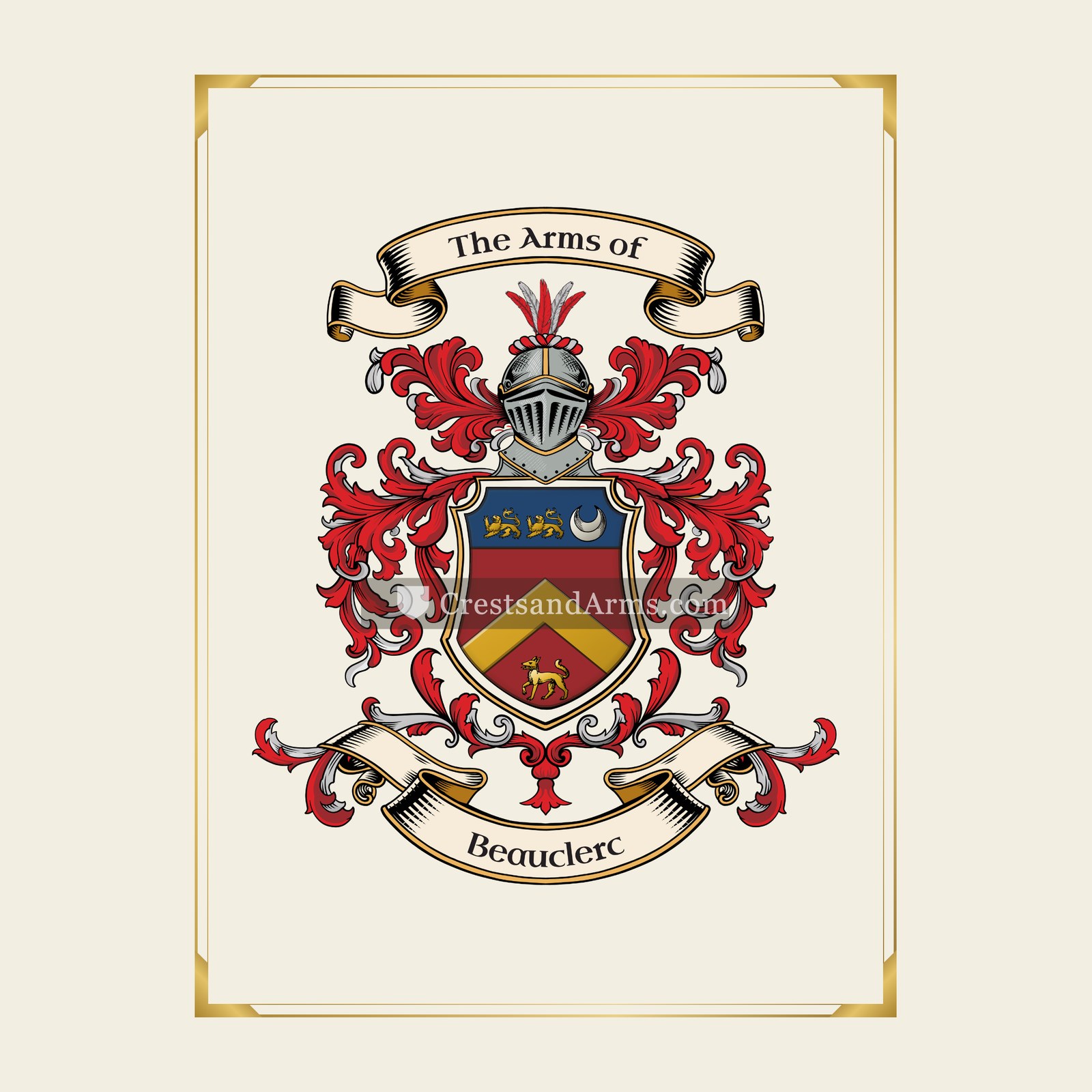 With gold border