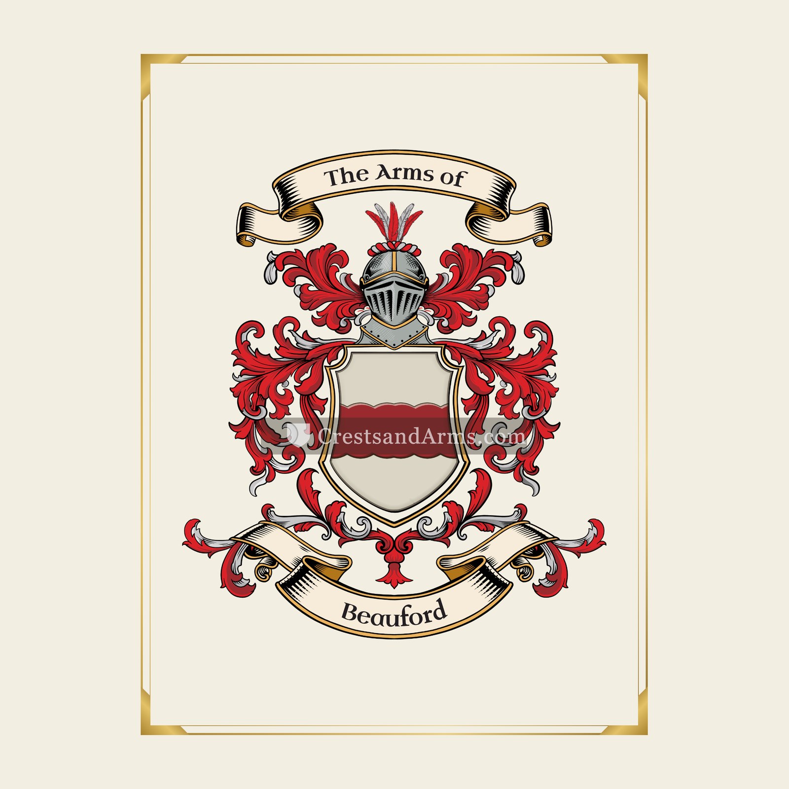 With gold border