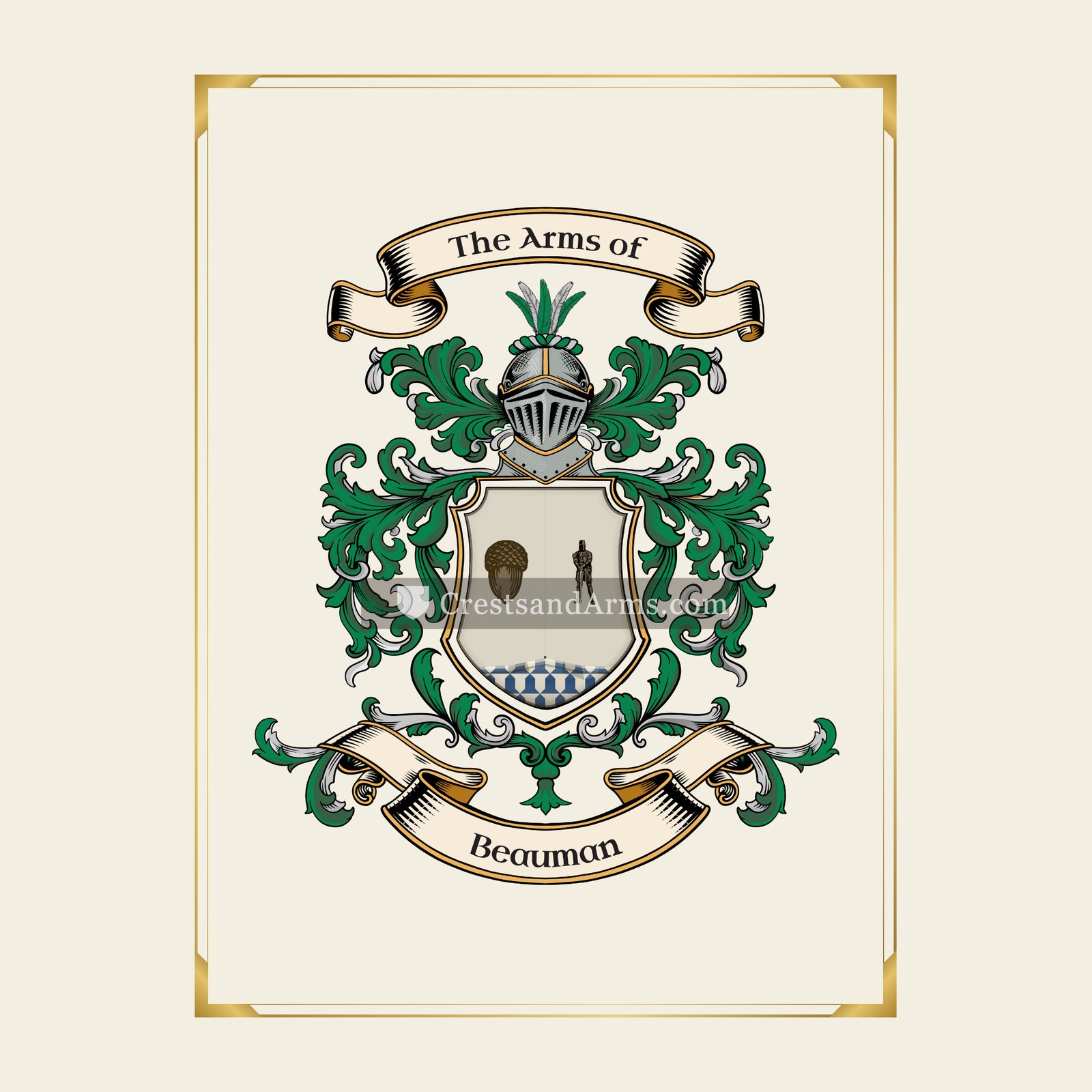 With gold border