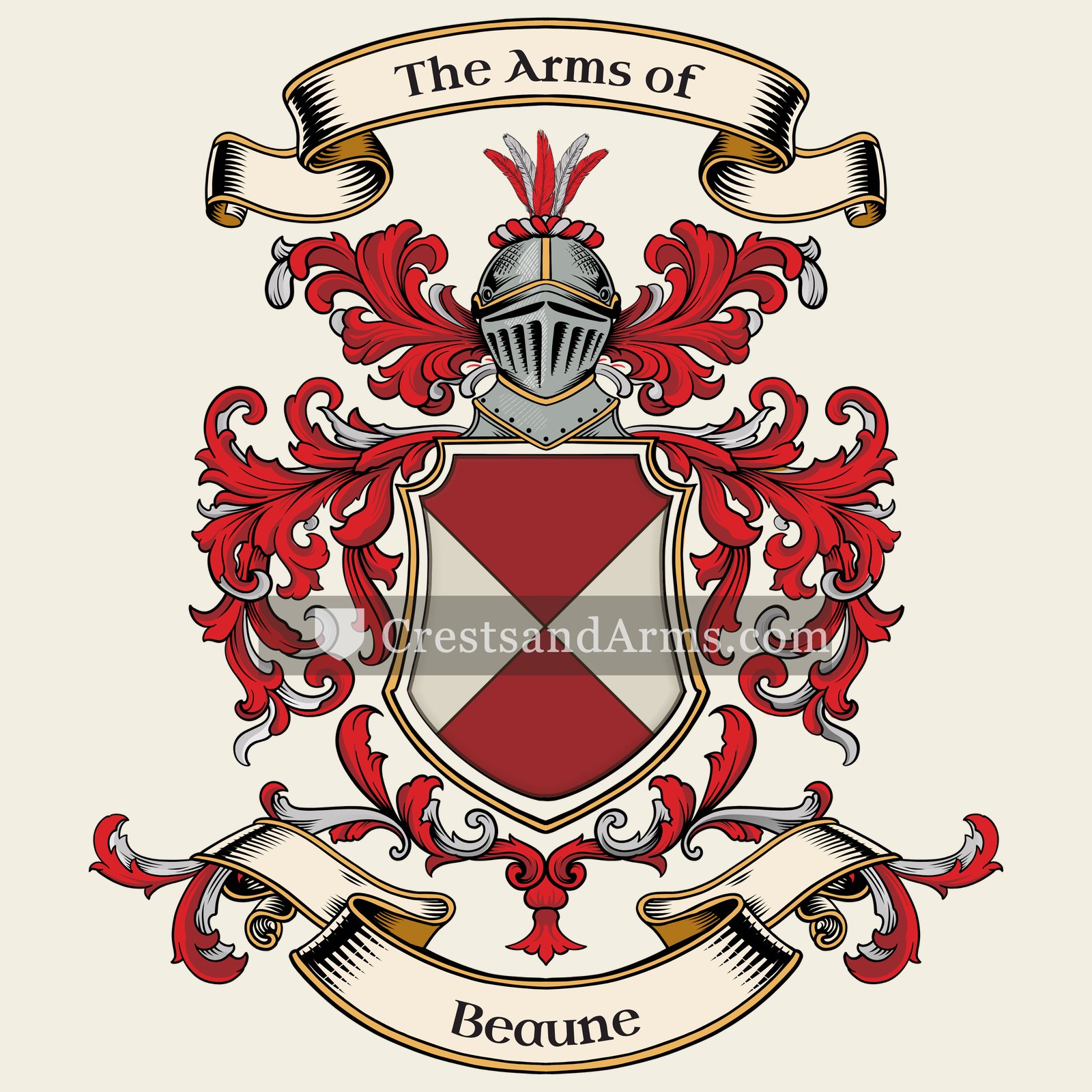 The Beaune coat of arms, drawn from the recorded blazon