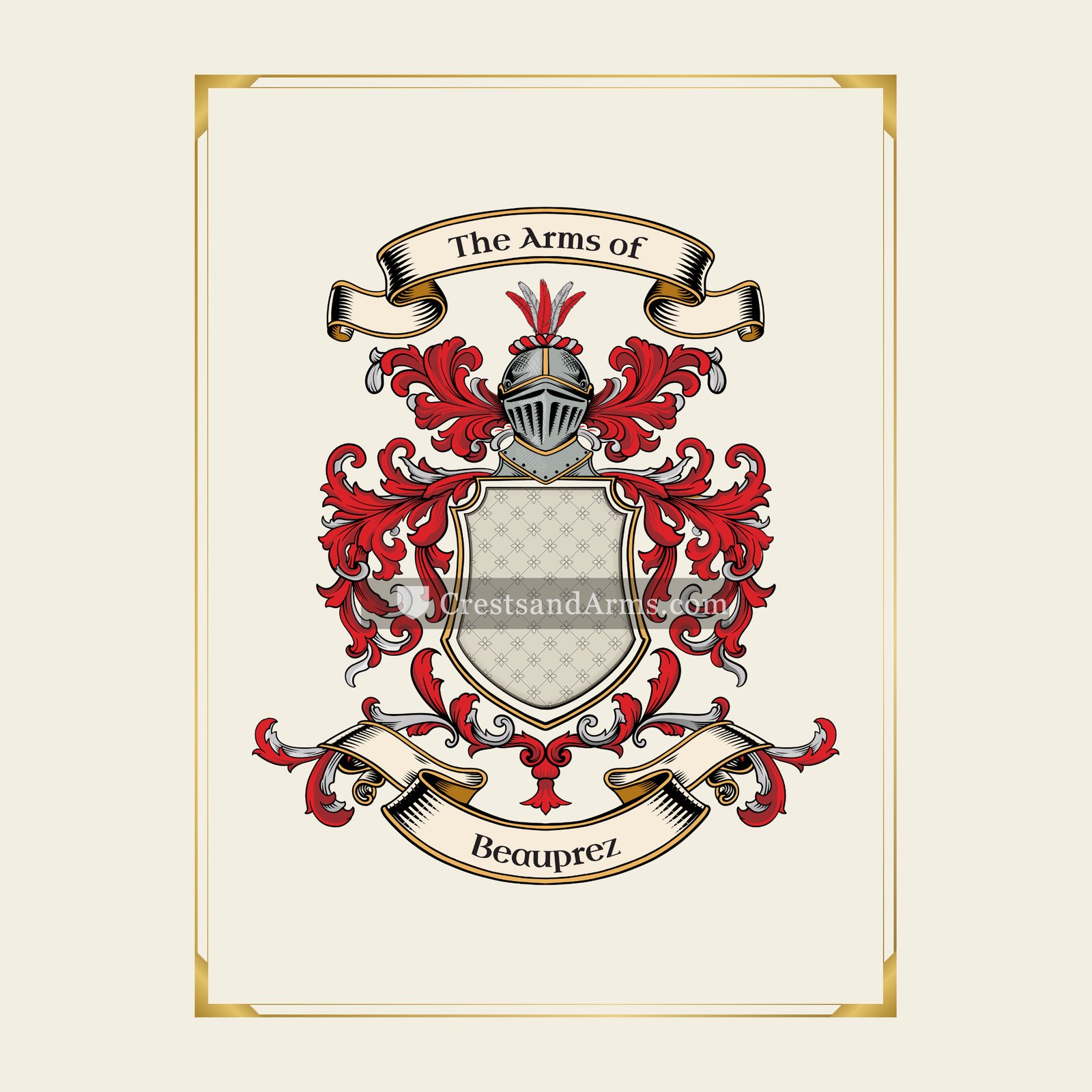 With gold border