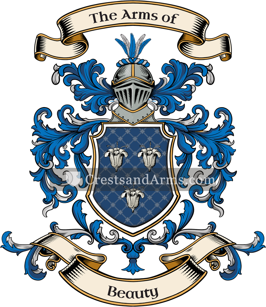 The Beauty coat of arms, drawn from the recorded blazon