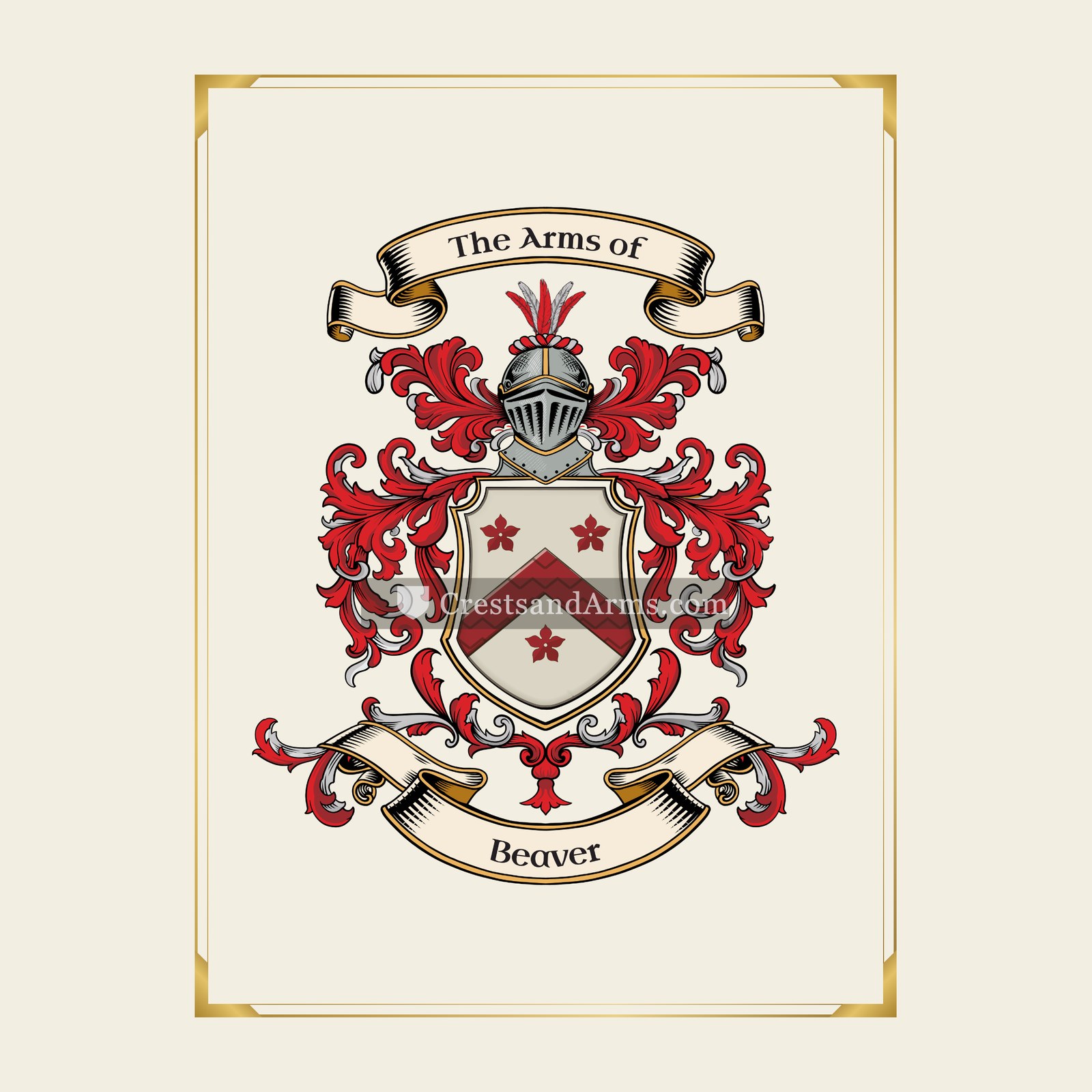 With gold border