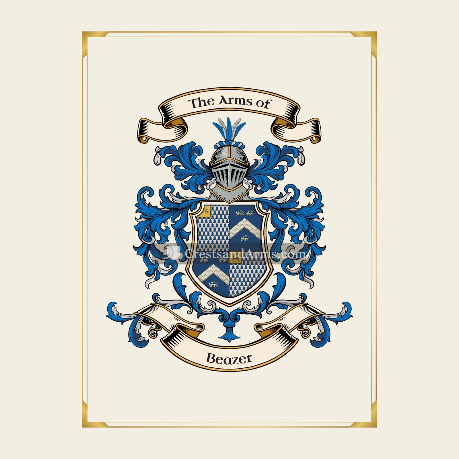 With gold border