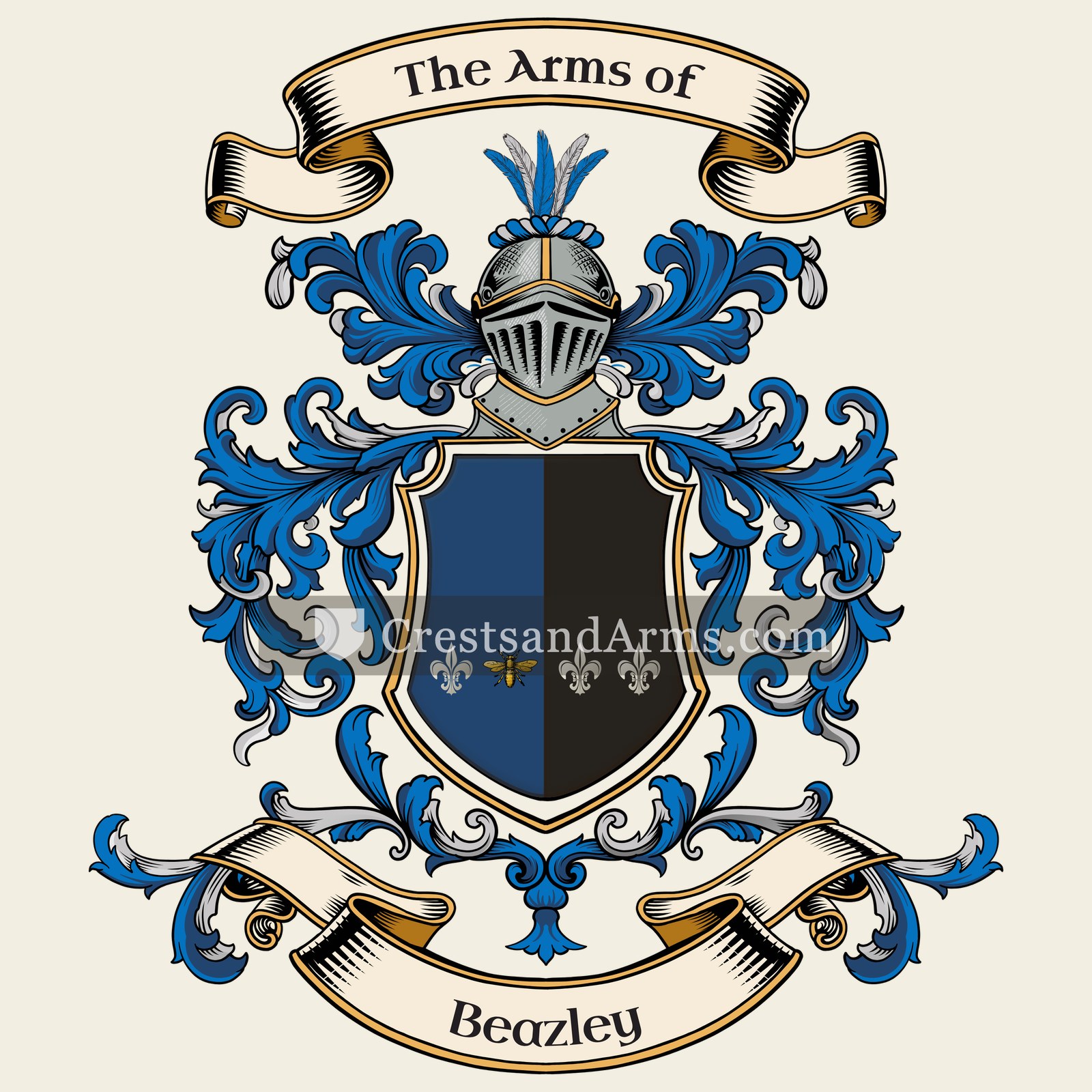 The Beazley coat of arms, drawn from the recorded blazon