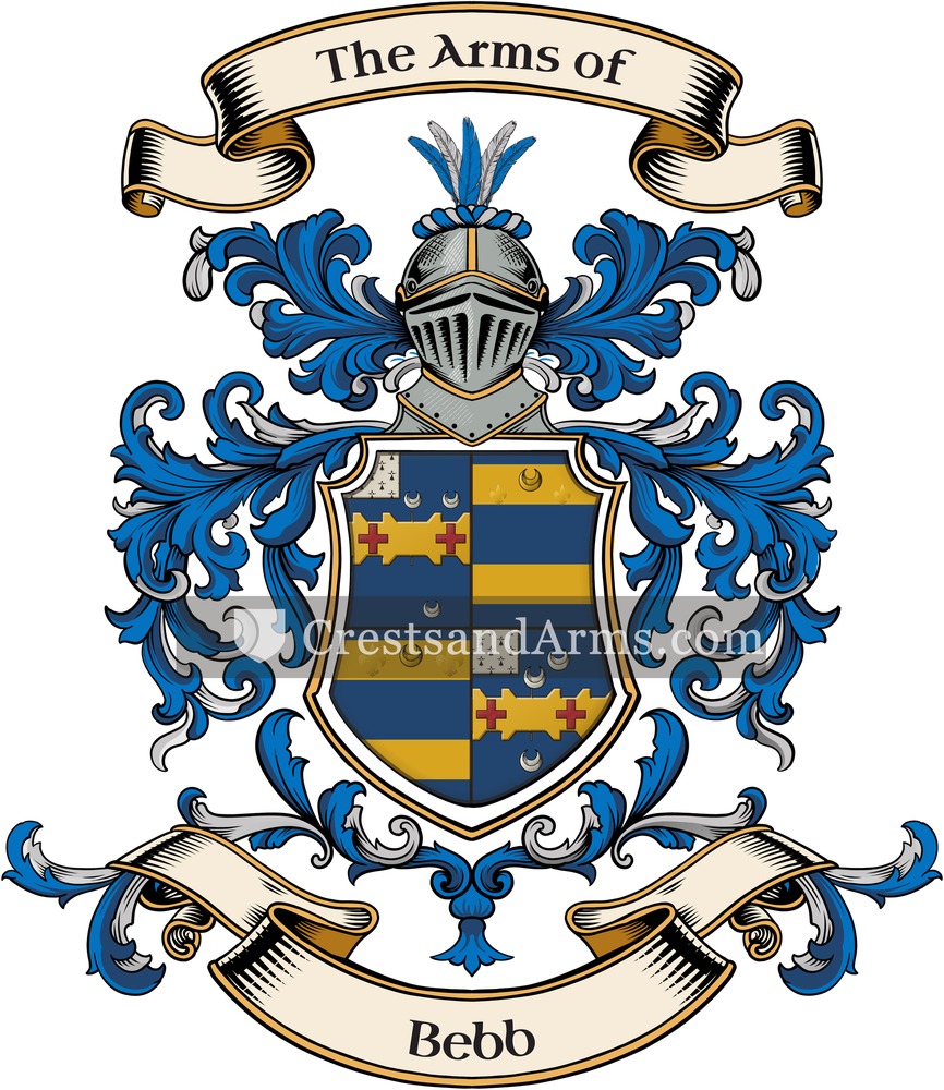 The Bebb coat of arms, drawn from the recorded blazon