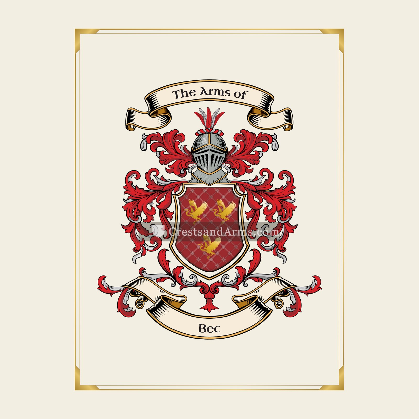 With gold border
