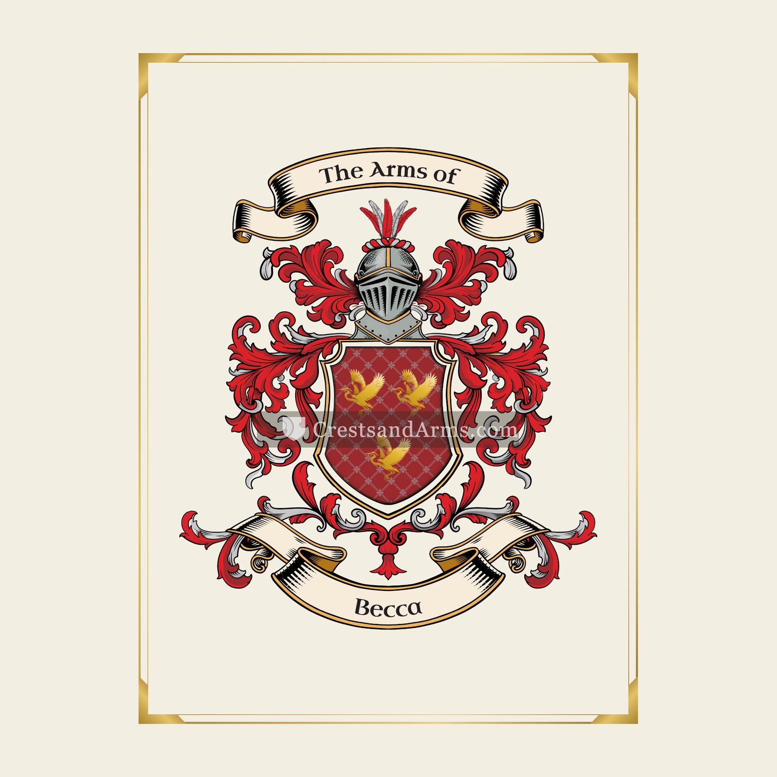 With gold border