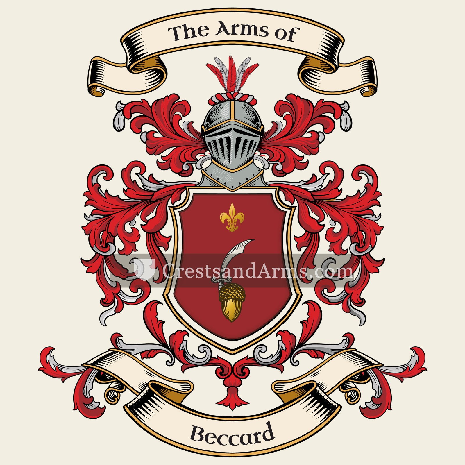 The Beccard coat of arms, drawn from the recorded blazon