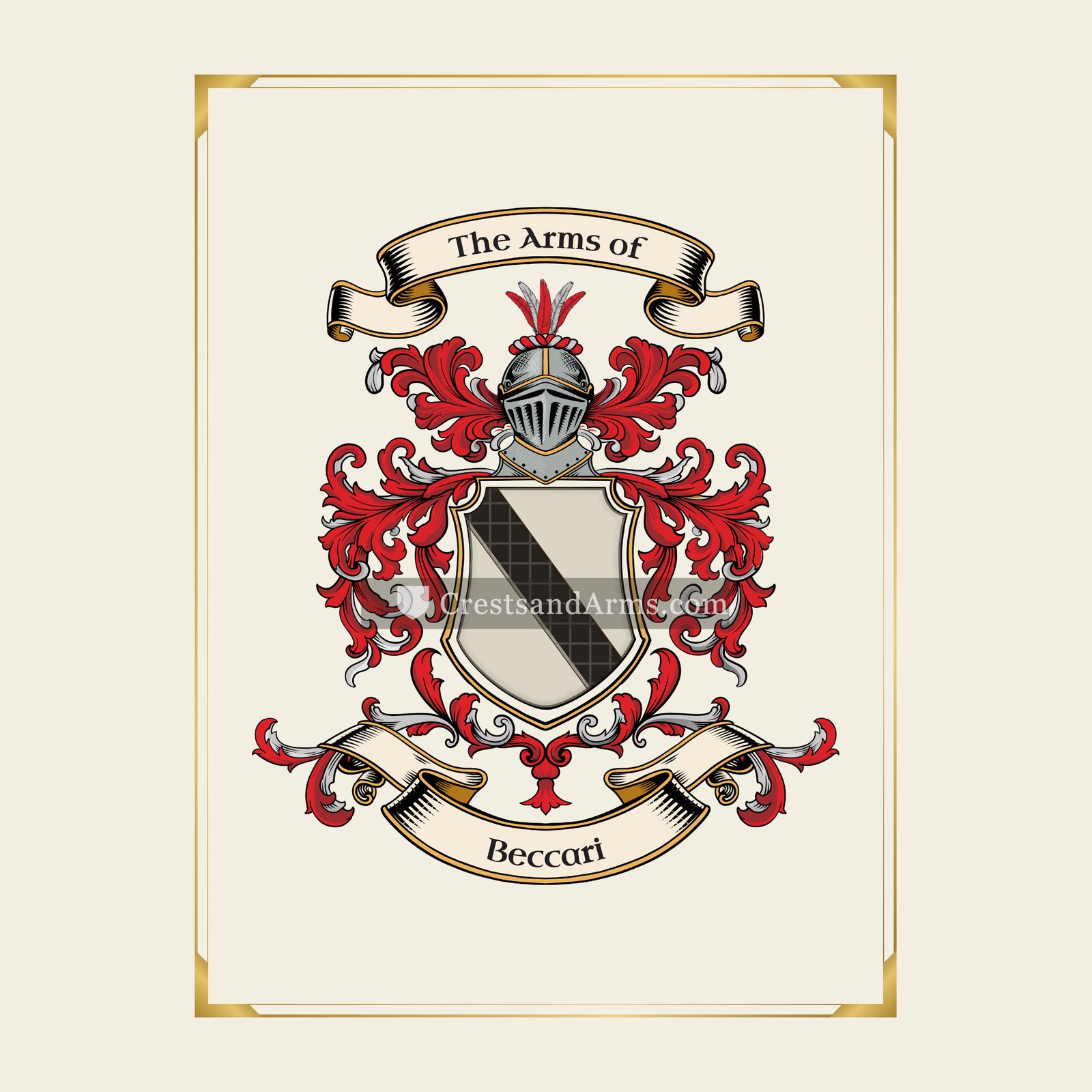 With gold border