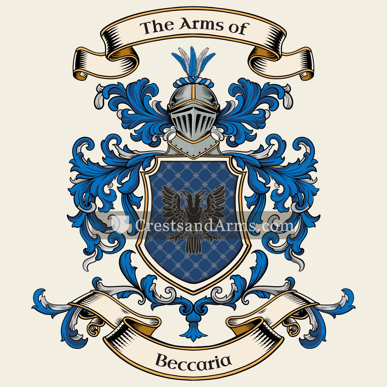 The Beccaria coat of arms, drawn from the recorded blazon