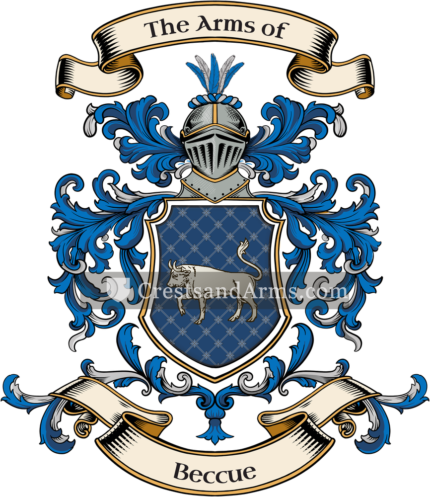 The Beccue coat of arms, drawn from the recorded blazon