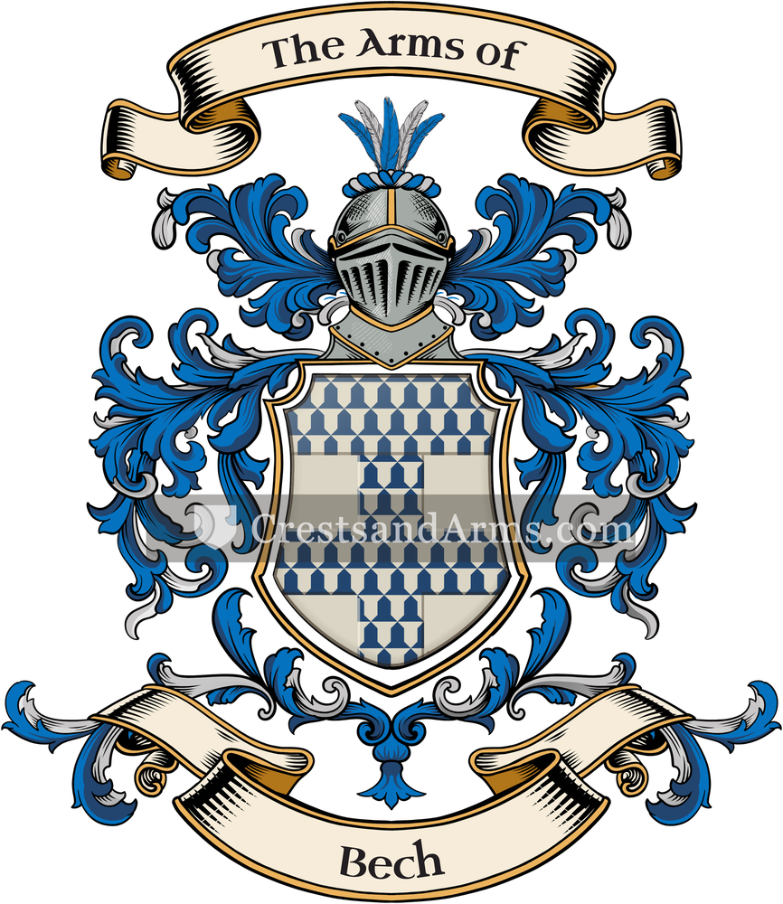 The Bech coat of arms, drawn from the recorded blazon