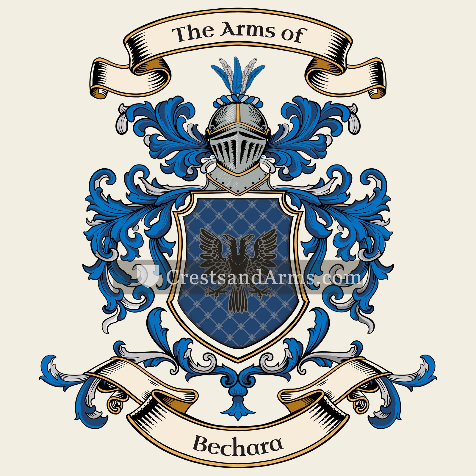 The Bechara coat of arms, drawn from the recorded blazon