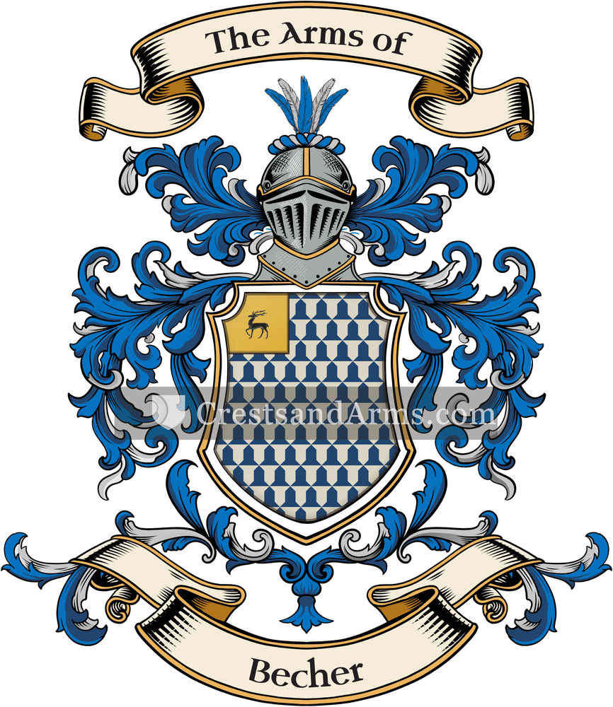 The Becher coat of arms, drawn from the recorded blazon