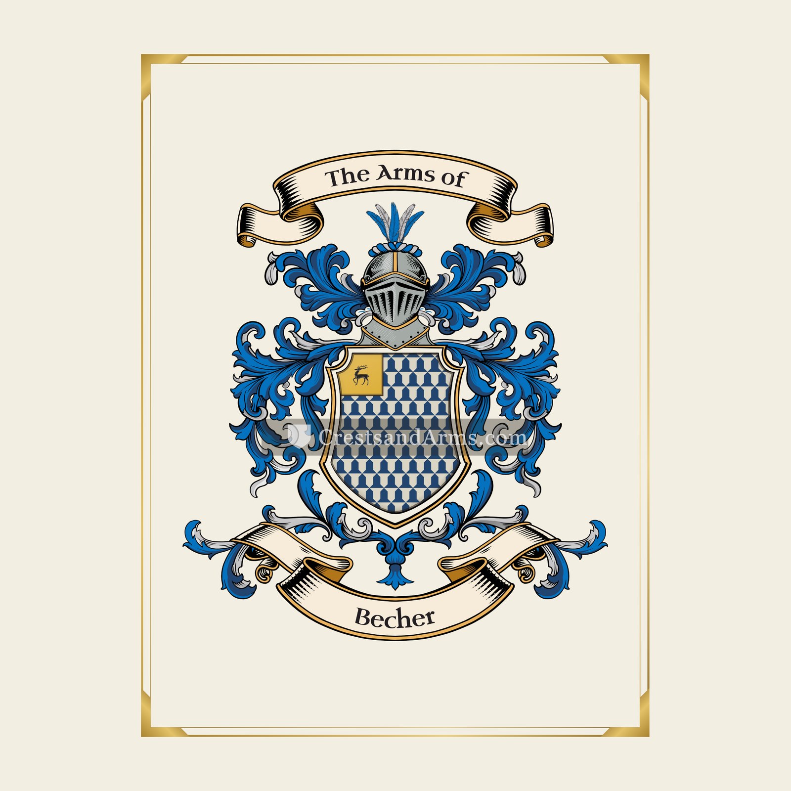 With gold border