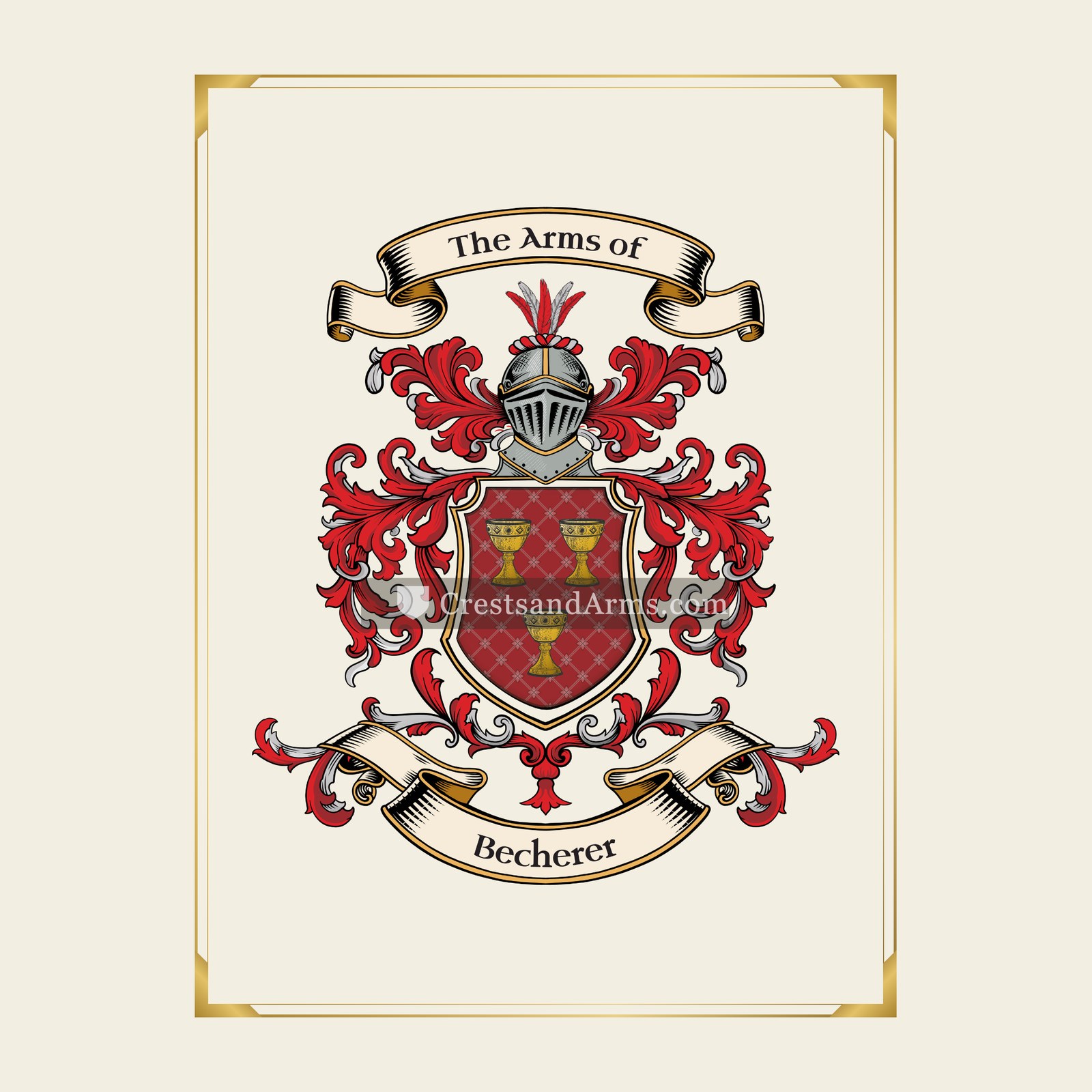 With gold border
