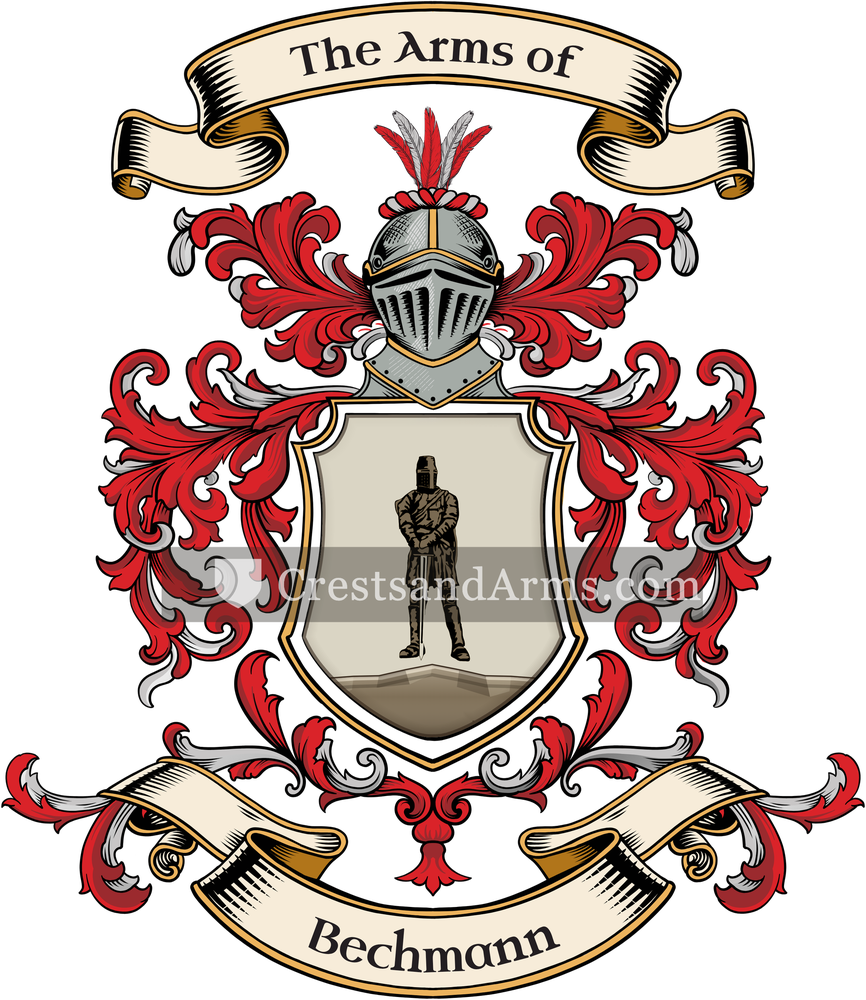 The Bechmann coat of arms, drawn from the recorded blazon