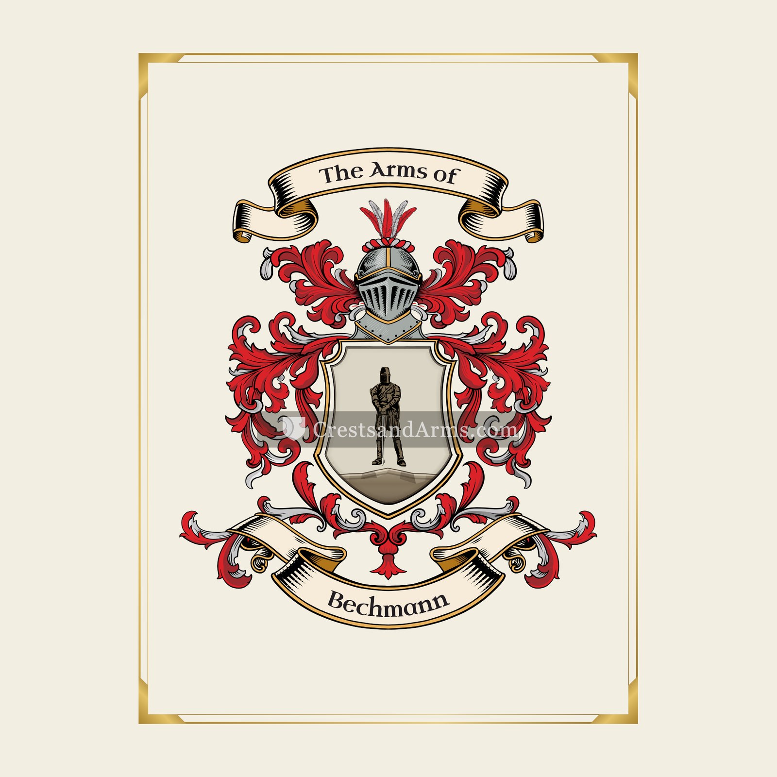 With gold border