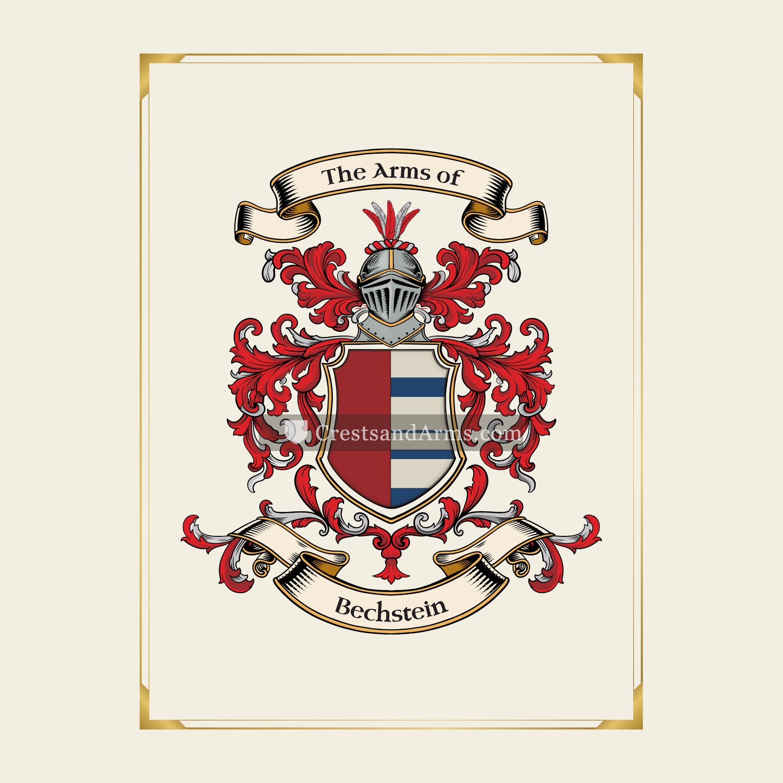 With gold border