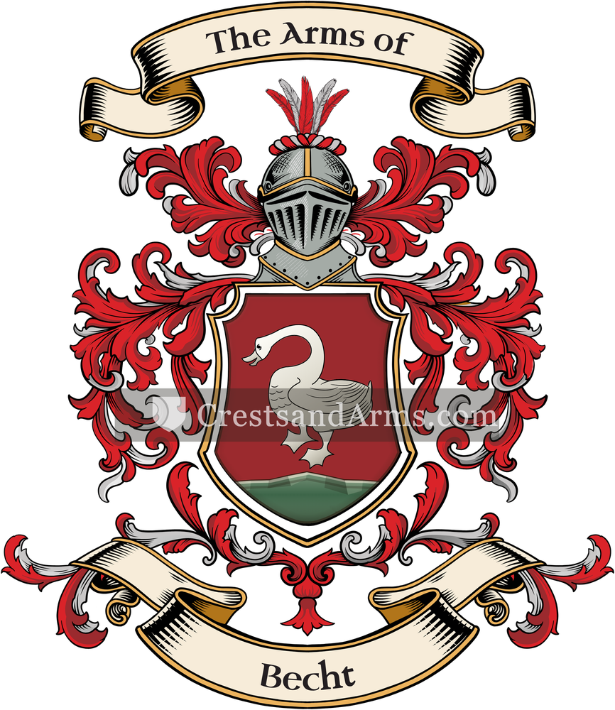 The Becht coat of arms, drawn from the recorded blazon