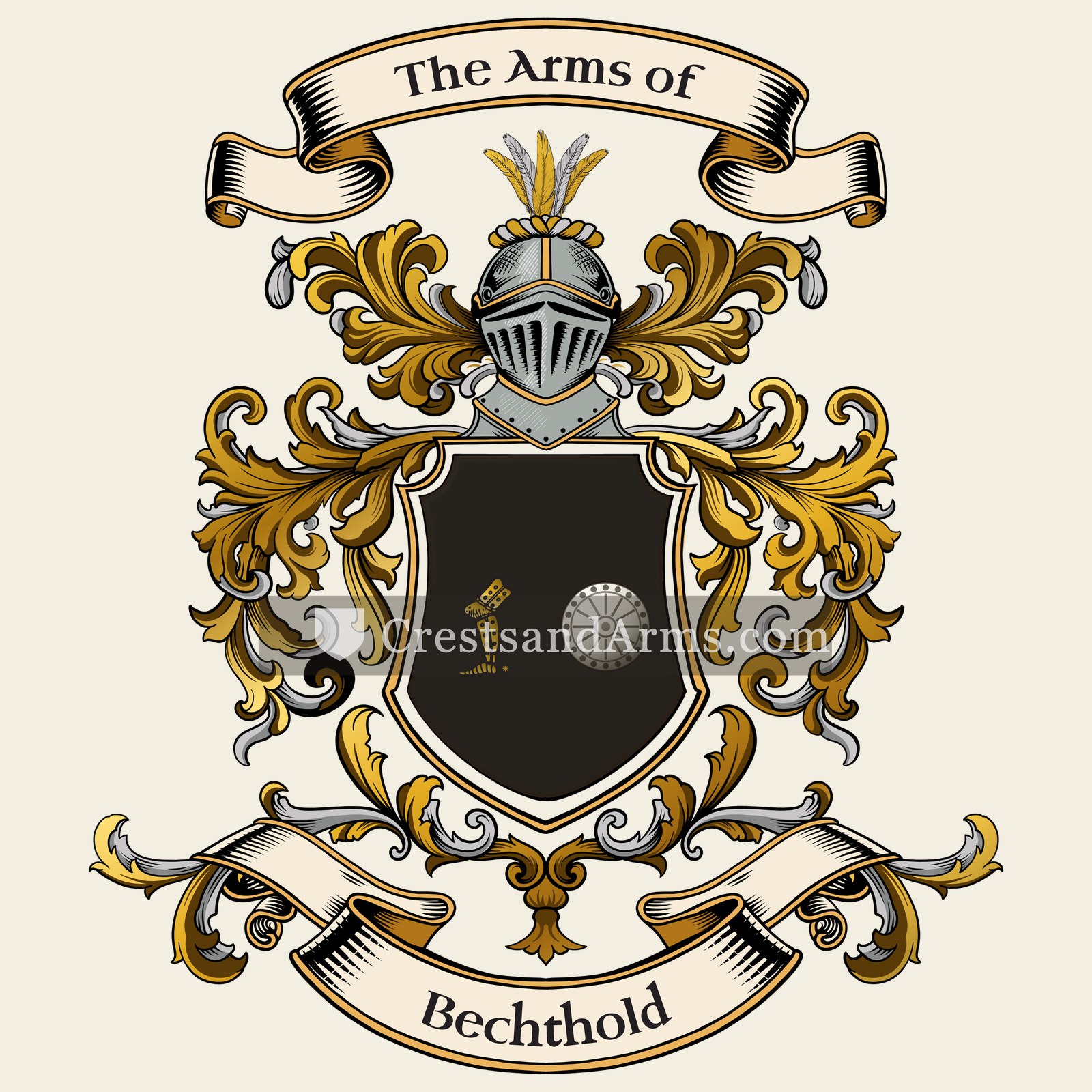 The Bechthold coat of arms, drawn from the recorded blazon