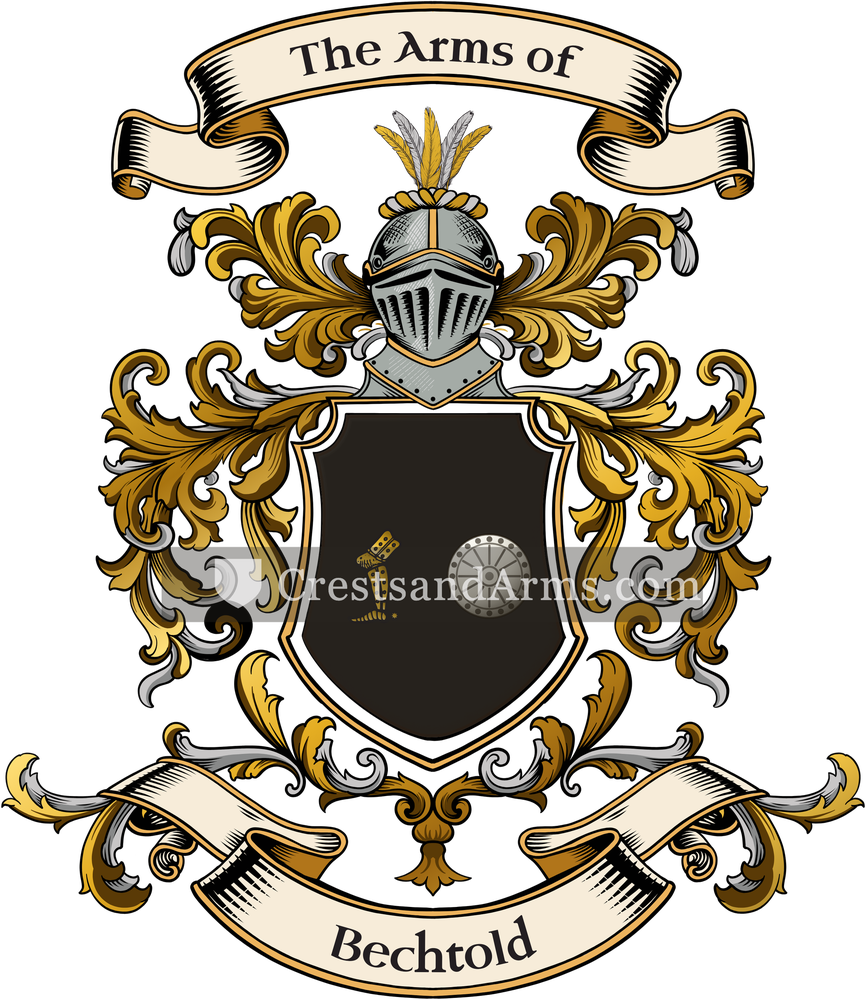 The Bechtold coat of arms, drawn from the recorded blazon