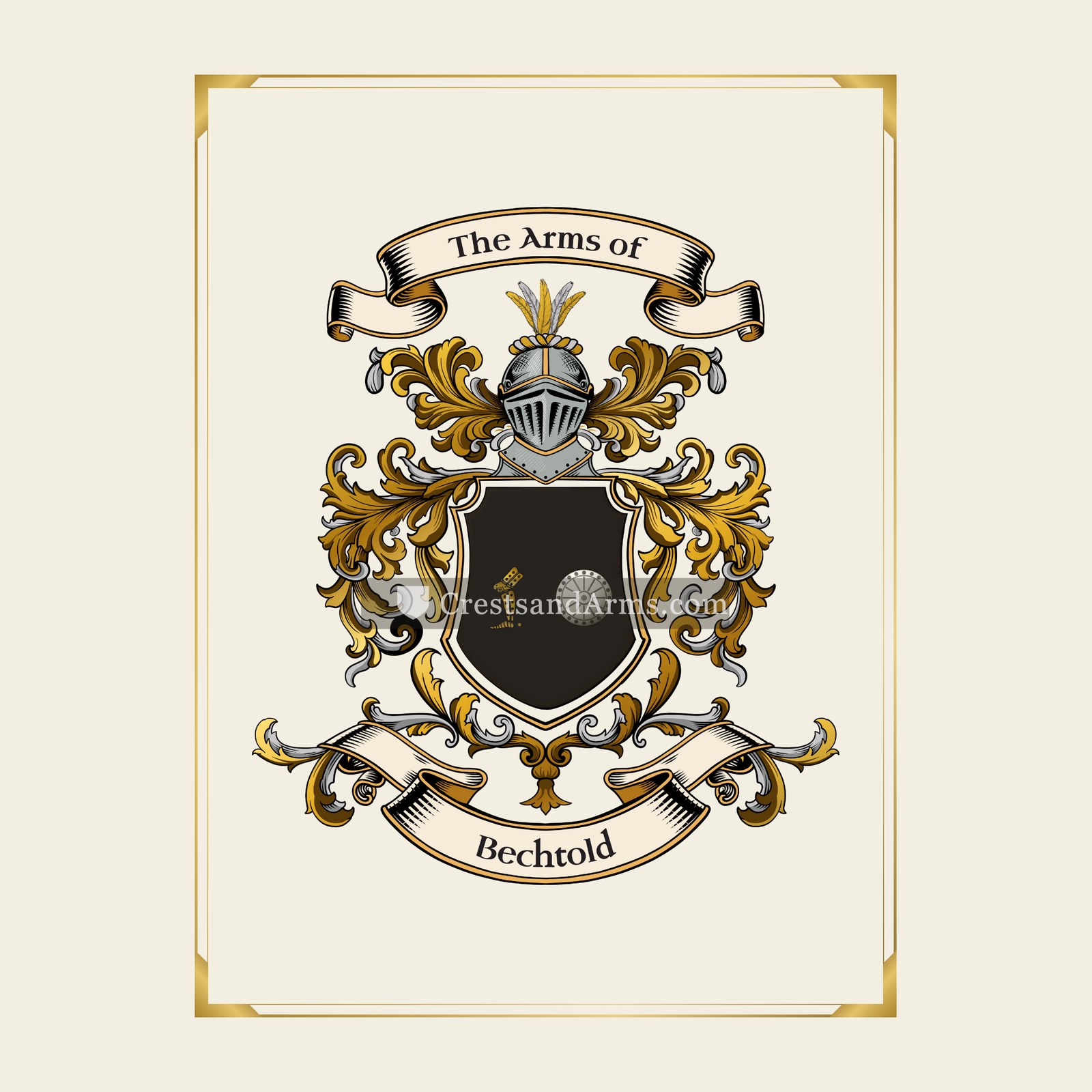With gold border