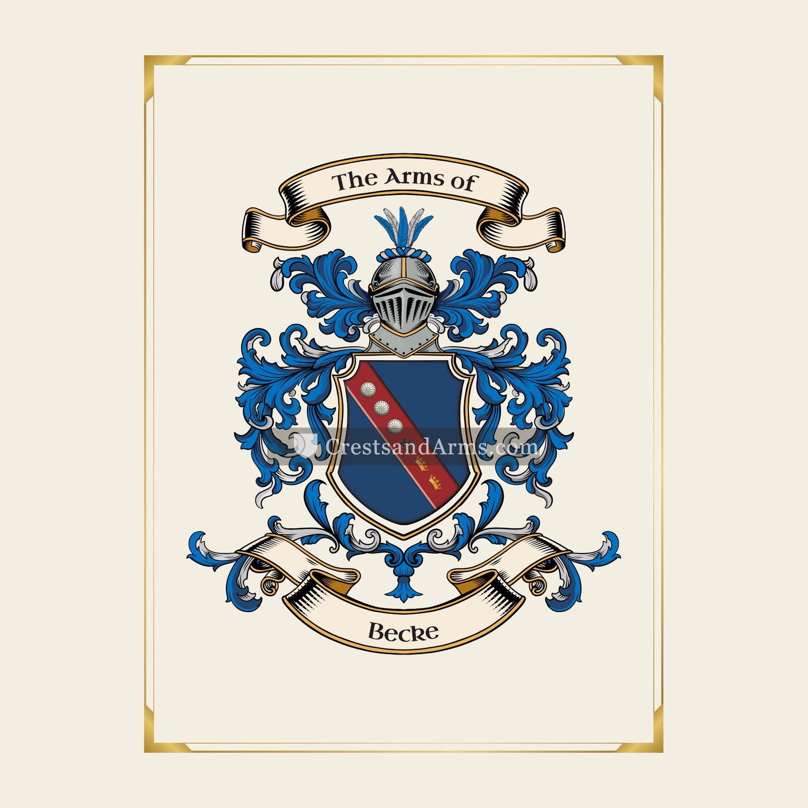 With gold border