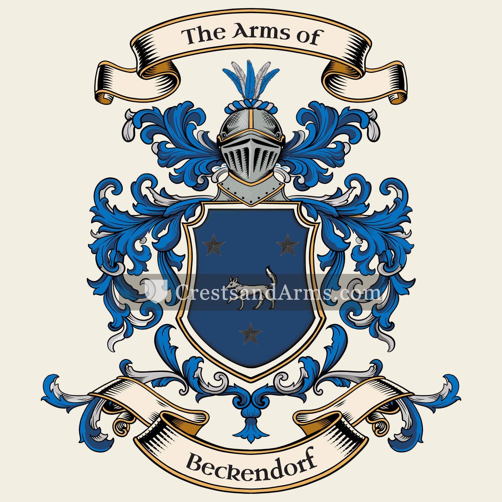 The Beckendorf coat of arms, drawn from the recorded blazon
