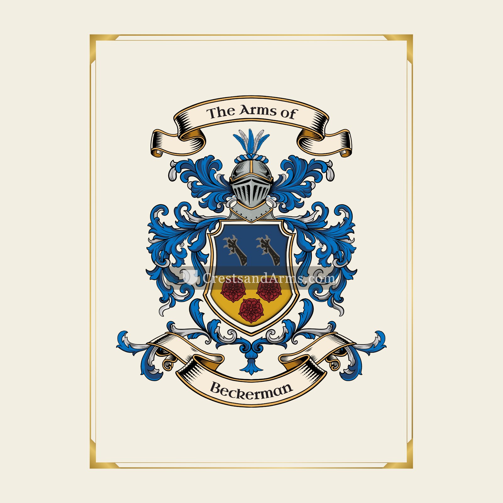 With gold border