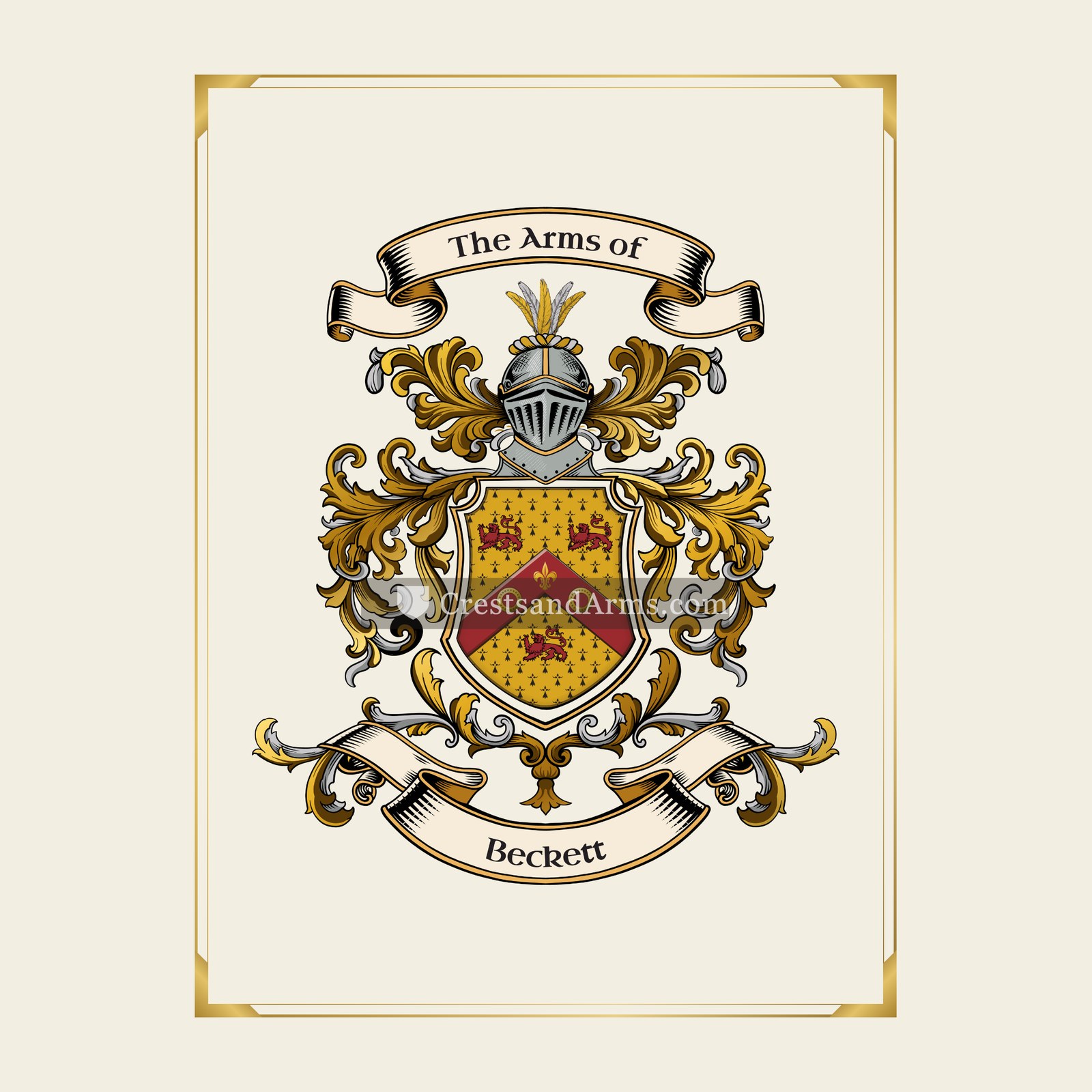 With gold border