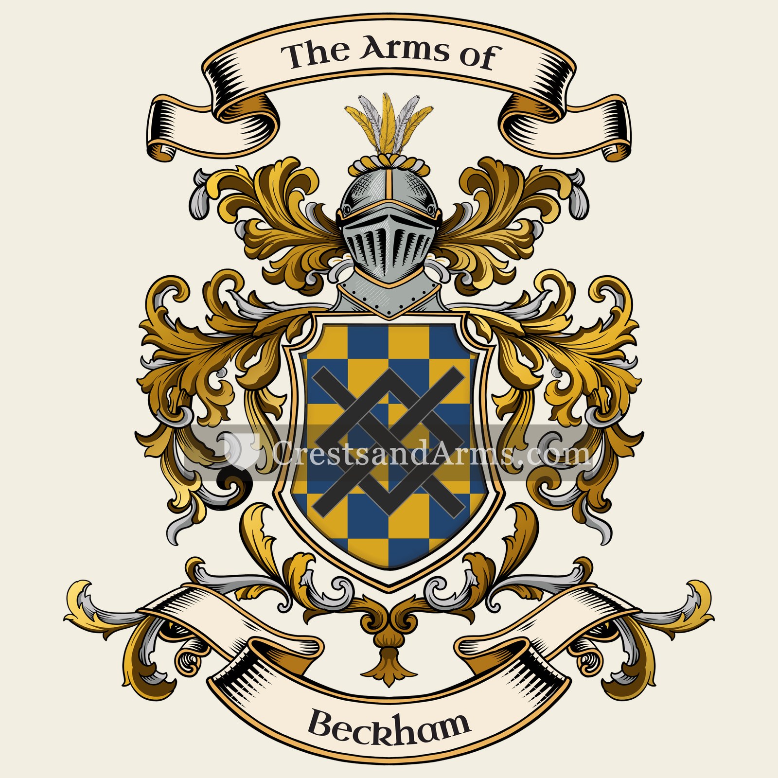 The Beckham coat of arms, drawn from the recorded blazon